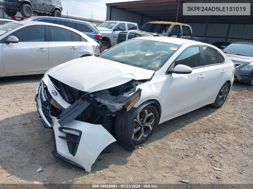 3KPF24AD5LE151019 2020 Kia Forte Lxs