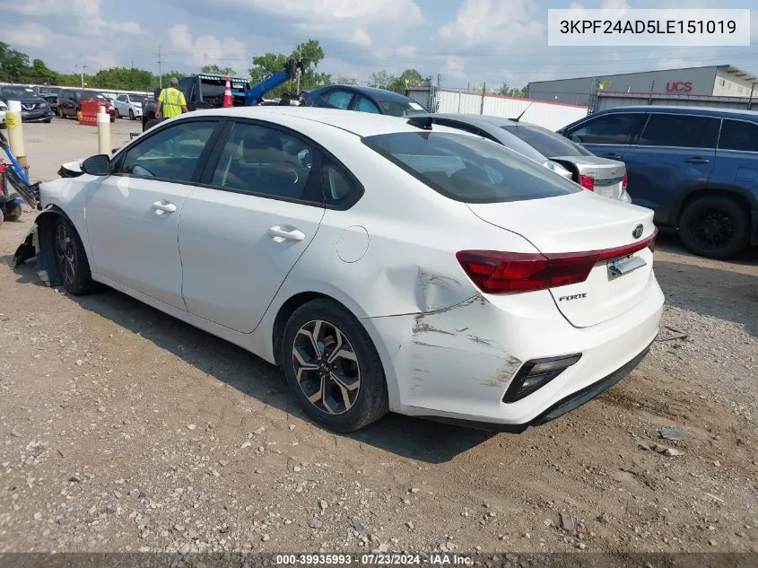 3KPF24AD5LE151019 2020 Kia Forte Lxs