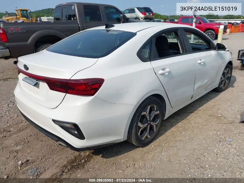 2020 Kia Forte Lxs VIN: 3KPF24AD5LE151019 Lot: 39935993