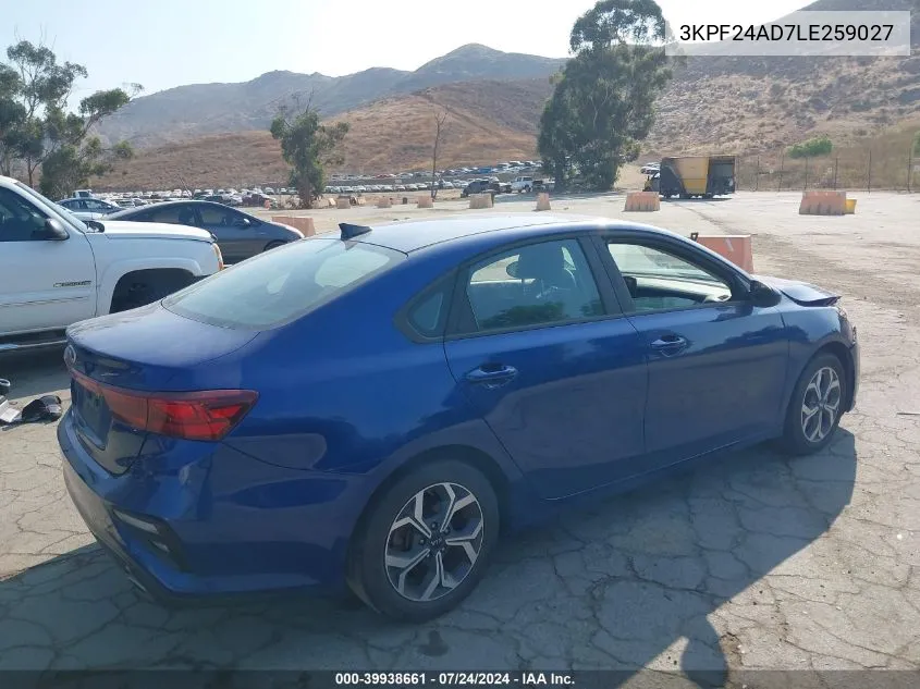 3KPF24AD7LE259027 2020 Kia Forte Lxs