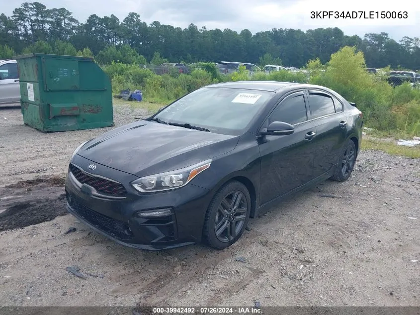 3KPF34AD7LE150063 2020 Kia Forte Gt Line/S