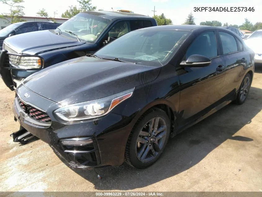 2020 Kia Forte Gt-Line VIN: 3KPF34AD6LE257346 Lot: 39963229