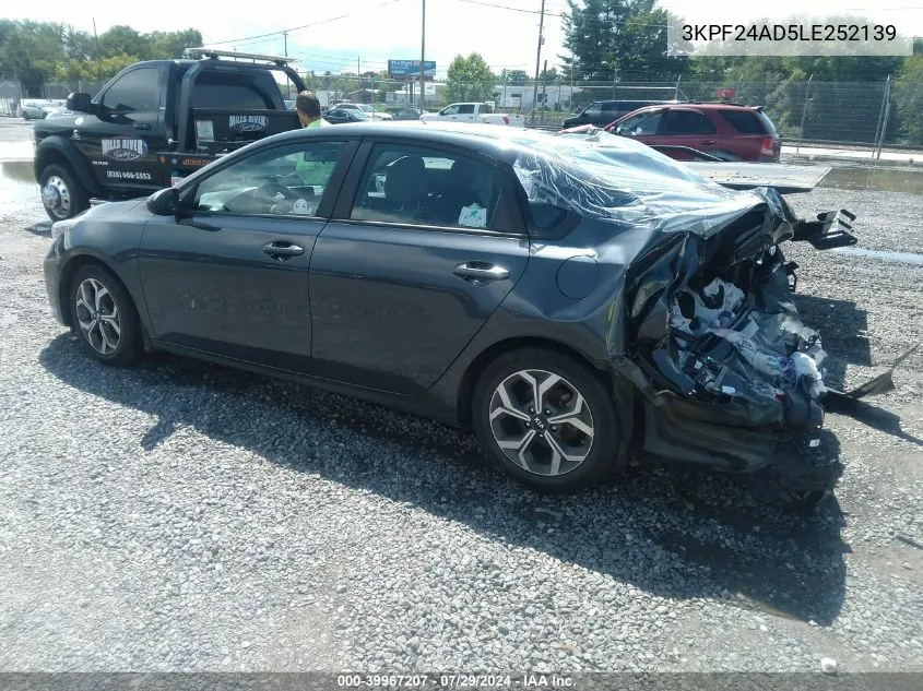 2020 Kia Forte Lxs VIN: 3KPF24AD5LE252139 Lot: 39967207