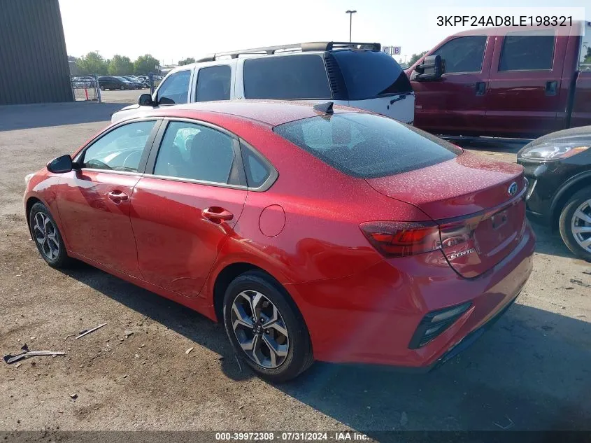 2020 Kia Forte Lxs VIN: 3KPF24AD8LE198321 Lot: 39972308