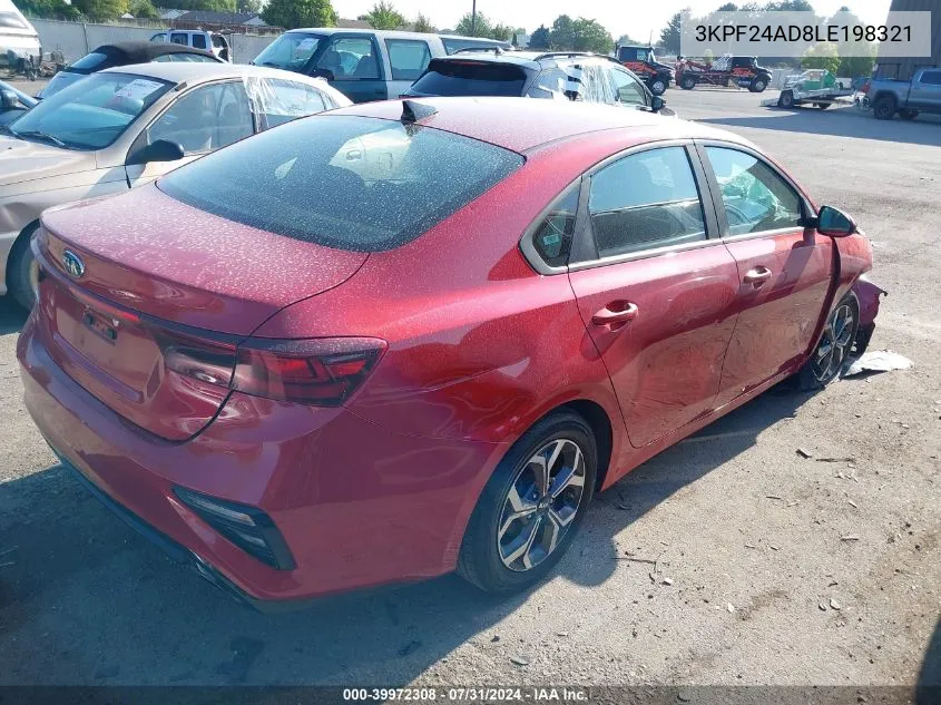 2020 Kia Forte Lxs VIN: 3KPF24AD8LE198321 Lot: 39972308