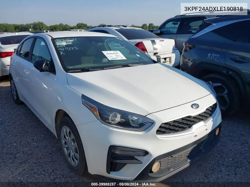 3KPF24ADXLE190818 2020 Kia Forte Fe