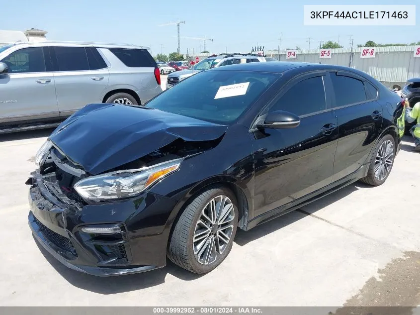 2020 Kia Forte Gt VIN: 3KPF44AC1LE171463 Lot: 39992952