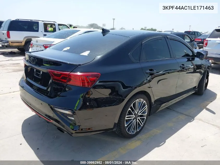 2020 Kia Forte Gt VIN: 3KPF44AC1LE171463 Lot: 39992952