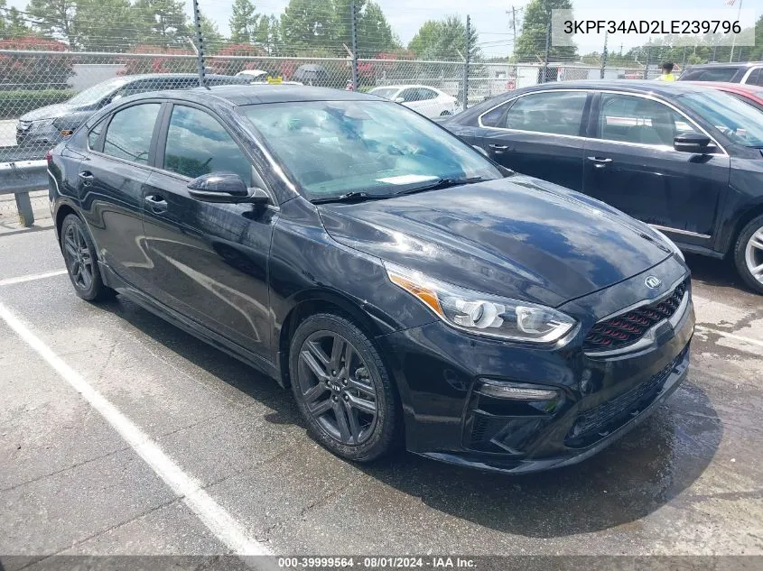 2020 Kia Forte Gt-Line VIN: 3KPF34AD2LE239796 Lot: 39999564