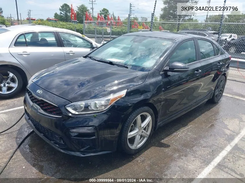 2020 Kia Forte Gt-Line VIN: 3KPF34AD2LE239796 Lot: 39999564