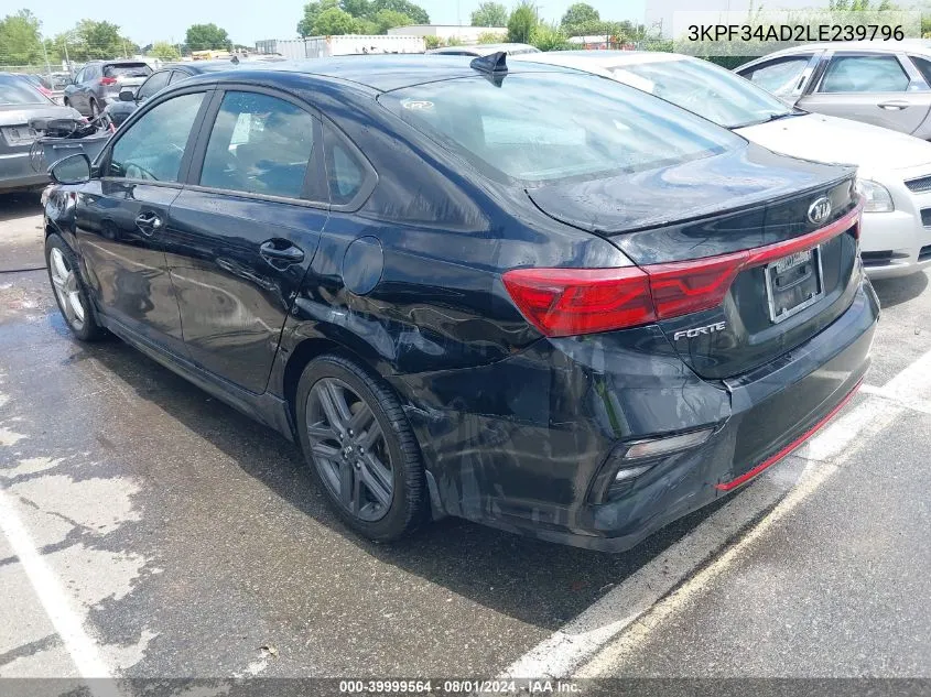 2020 Kia Forte Gt-Line VIN: 3KPF34AD2LE239796 Lot: 39999564