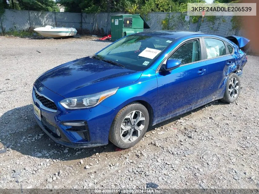 2020 Kia Forte Fe/Lxs VIN: 3KPF24AD0LE206539 Lot: 40003151