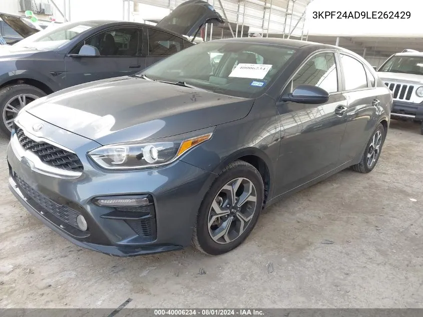 2020 Kia Forte Fe/Lxs VIN: 3KPF24AD9LE262429 Lot: 40006234