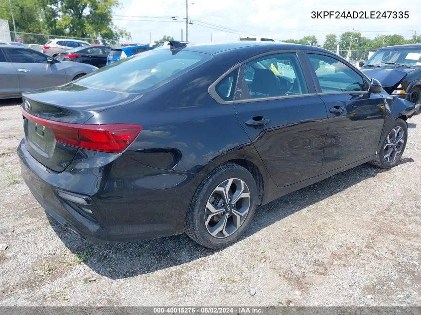 2020 Kia Forte Lxs VIN: 3KPF24AD2LE247335 Lot: 40015276