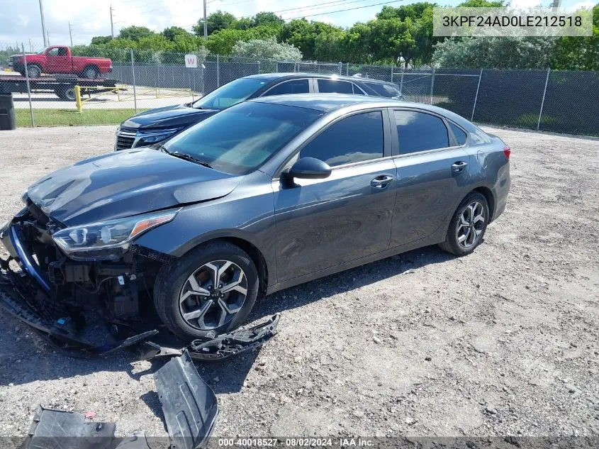 2020 Kia Forte Lxs VIN: 3KPF24AD0LE212518 Lot: 40018527