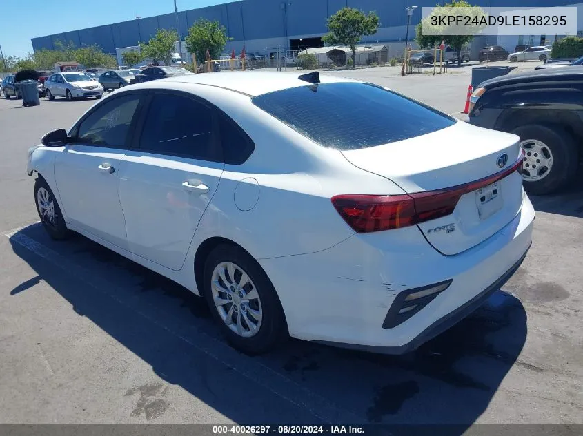 2020 Kia Forte Fe VIN: 3KPF24AD9LE158295 Lot: 40026297