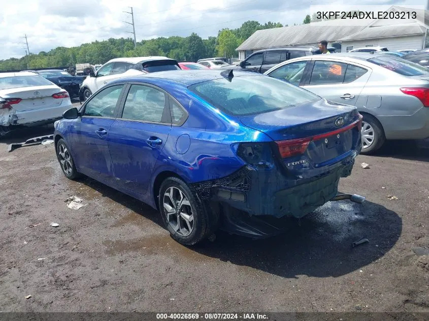 3KPF24ADXLE203213 2020 Kia Forte Lxs