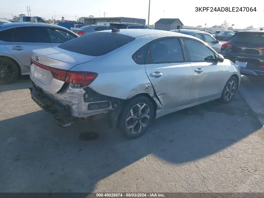 2020 Kia Forte Lxs VIN: 3KPF24AD8LE247064 Lot: 40026574