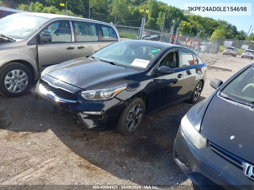 2020 Kia Forte Fe/Lxs VIN: 3KPF24AD0LE154698 Lot: 40054921