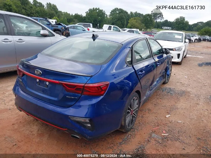 2020 Kia Forte Gt VIN: 3KPF44AC3LE161730 Lot: 40075279