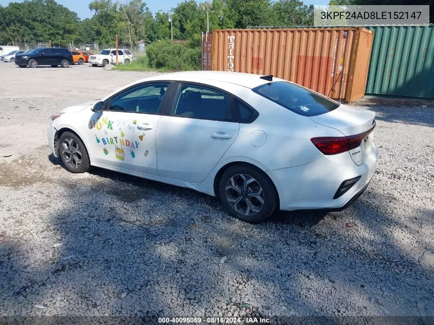 2020 Kia Forte Lxs VIN: 3KPF24AD8LE152147 Lot: 40095059