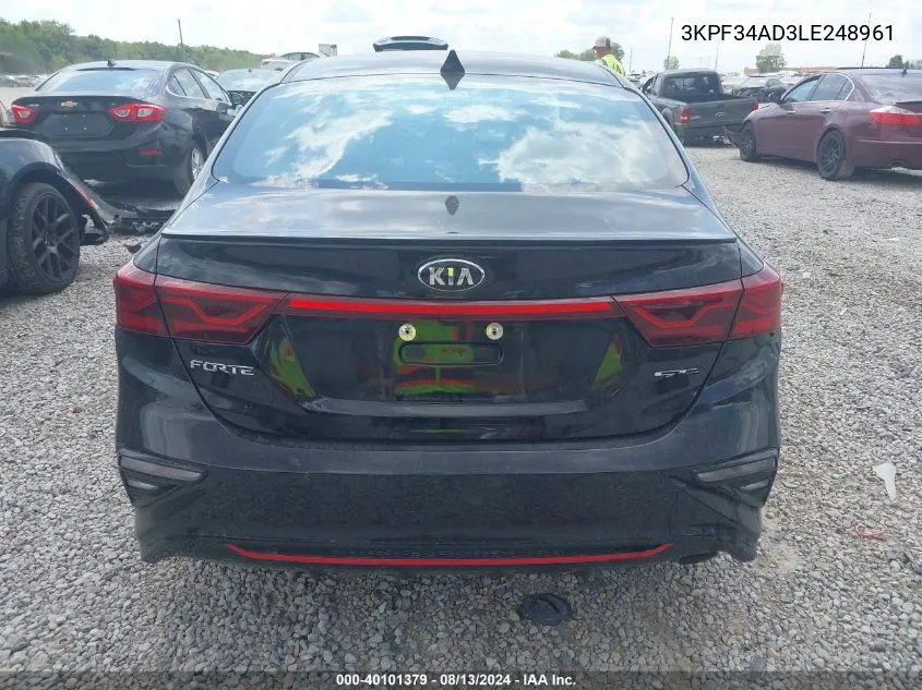 2020 Kia Forte Gt-Line VIN: 3KPF34AD3LE248961 Lot: 40101379