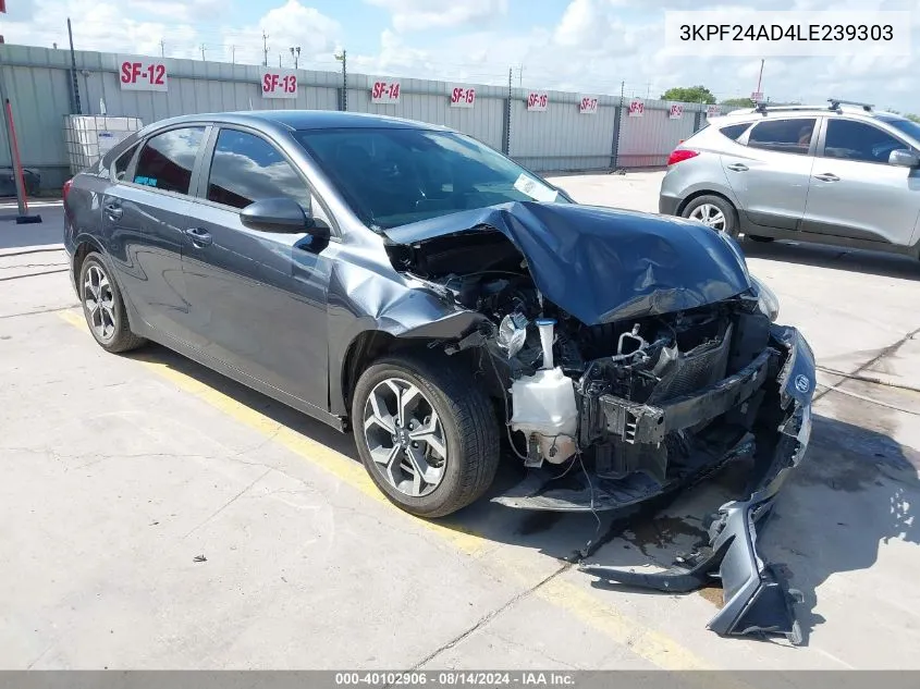 2020 Kia Forte Lxs VIN: 3KPF24AD4LE239303 Lot: 40102906