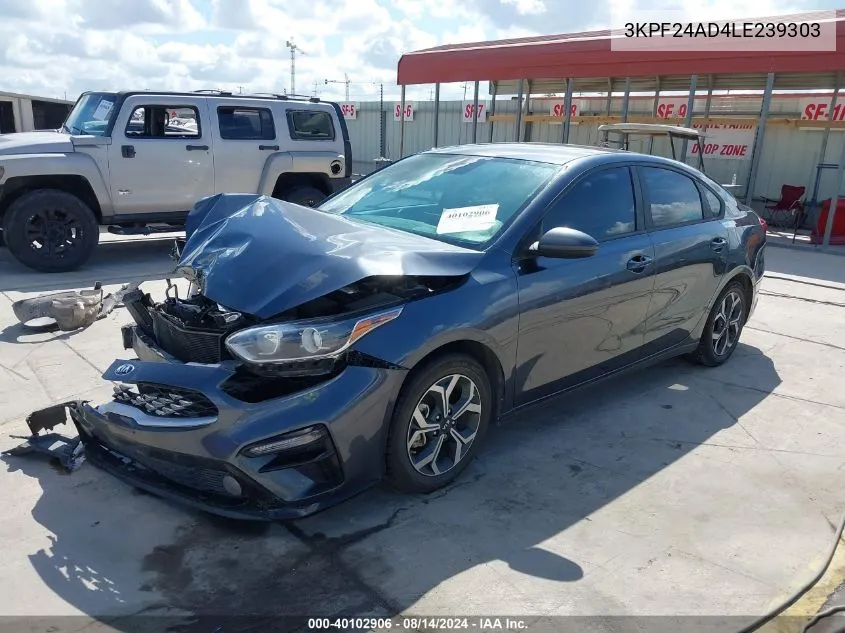 2020 Kia Forte Lxs VIN: 3KPF24AD4LE239303 Lot: 40102906