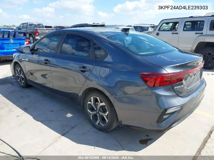 2020 Kia Forte Lxs VIN: 3KPF24AD4LE239303 Lot: 40102906