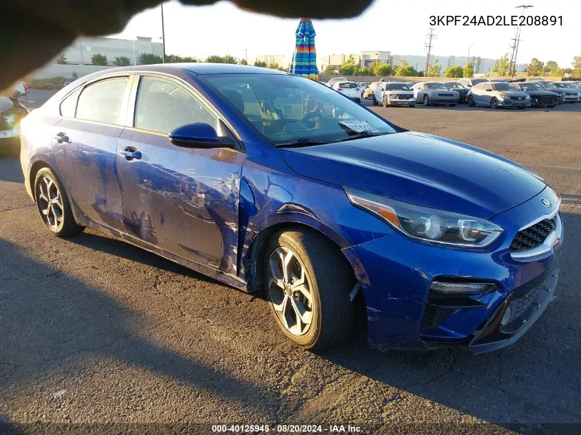 2020 Kia Forte Lxs VIN: 3KPF24AD2LE208891 Lot: 40125945