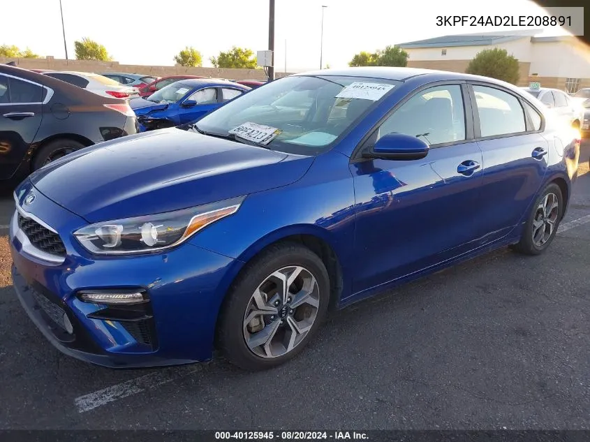 2020 Kia Forte Lxs VIN: 3KPF24AD2LE208891 Lot: 40125945