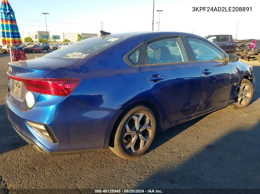 3KPF24AD2LE208891 2020 Kia Forte Lxs