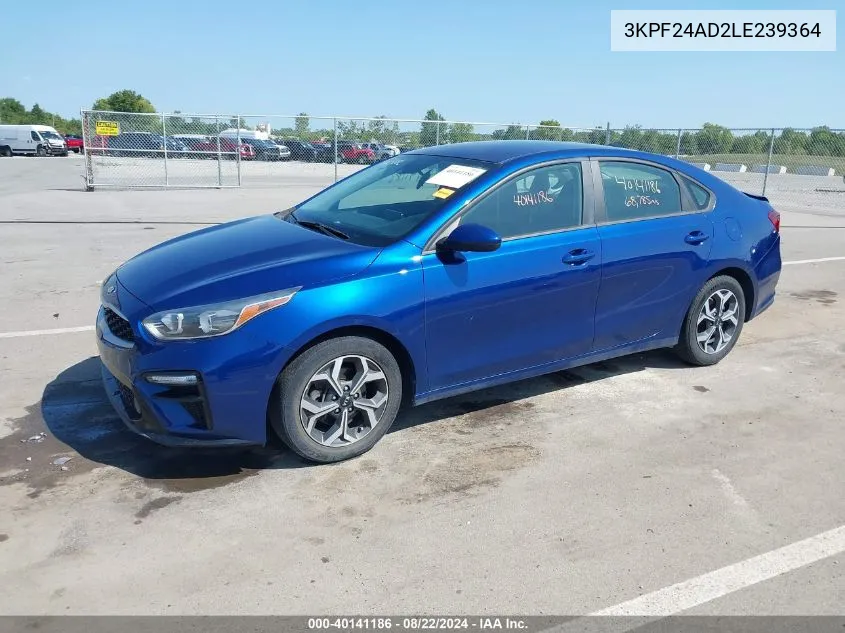 2020 Kia Forte Lxs VIN: 3KPF24AD2LE239364 Lot: 40141186