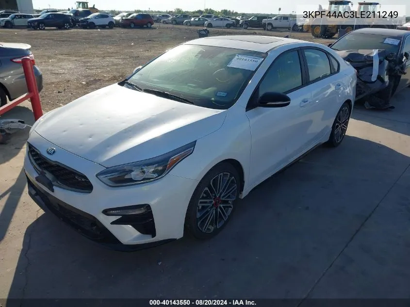 2020 Kia Forte Gt VIN: 3KPF44AC3LE211249 Lot: 40143550