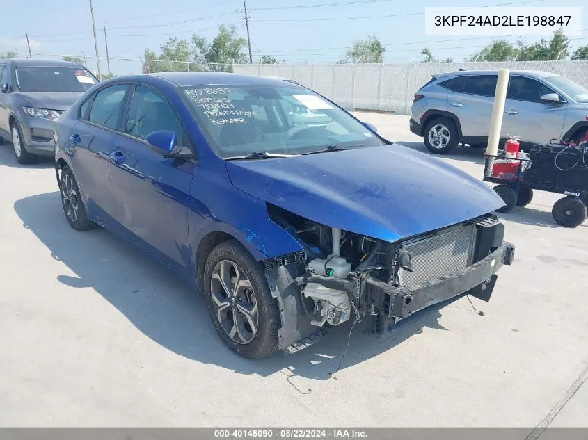 2020 Kia Forte Lxs VIN: 3KPF24AD2LE198847 Lot: 40145090