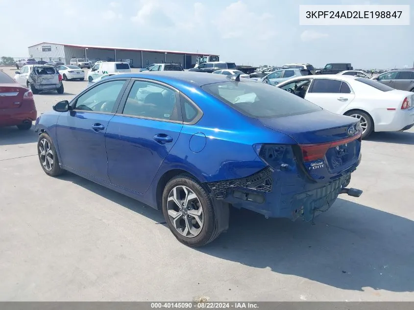 2020 Kia Forte Lxs VIN: 3KPF24AD2LE198847 Lot: 40145090