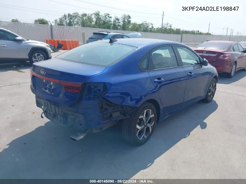 2020 Kia Forte Lxs VIN: 3KPF24AD2LE198847 Lot: 40145090