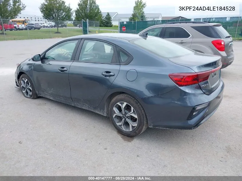 2020 Kia Forte Lxs VIN: 3KPF24AD4LE184528 Lot: 40147777