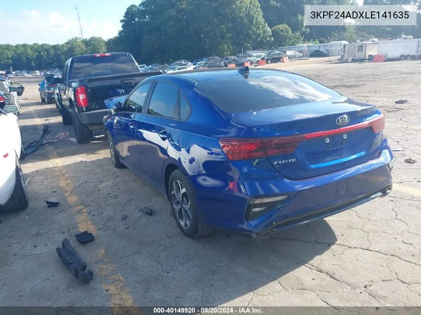 2020 Kia Forte Fe/Lxs VIN: 3KPF24ADXLE141635 Lot: 40149920