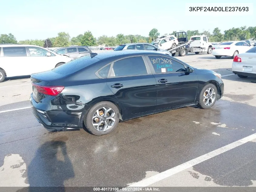 2020 Kia Forte Lxs VIN: 3KPF24AD0LE237693 Lot: 40173108