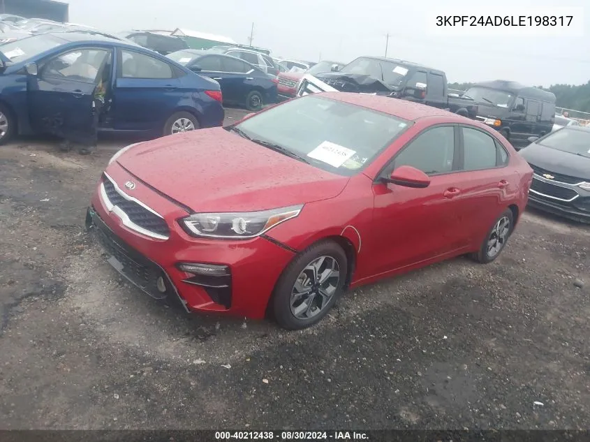 2020 Kia Forte Lxs VIN: 3KPF24AD6LE198317 Lot: 40212438