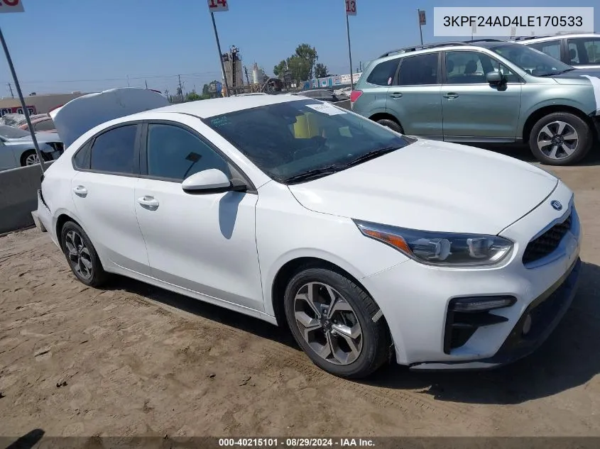 3KPF24AD4LE170533 2020 Kia Forte Lxs