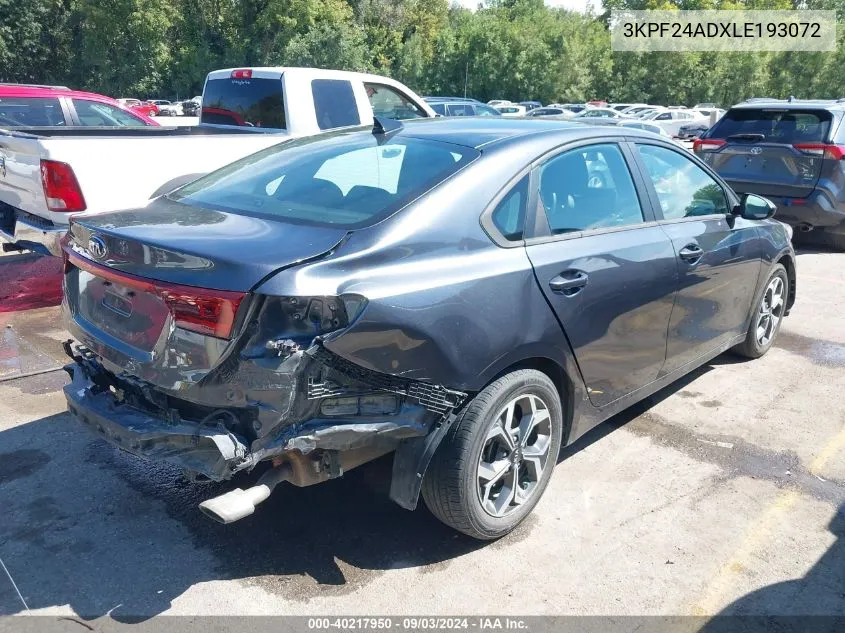 2020 Kia Forte Lxs VIN: 3KPF24ADXLE193072 Lot: 40217950