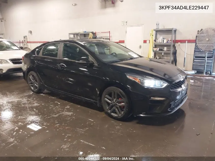 2020 Kia Forte Gt-Line VIN: 3KPF34AD4LE229447 Lot: 40246222