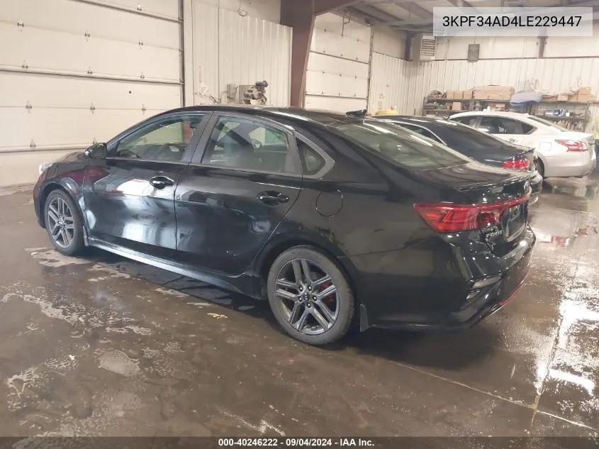 2020 Kia Forte Gt-Line VIN: 3KPF34AD4LE229447 Lot: 40246222