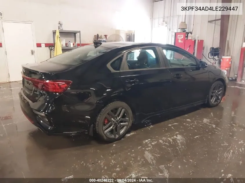 2020 Kia Forte Gt-Line VIN: 3KPF34AD4LE229447 Lot: 40246222