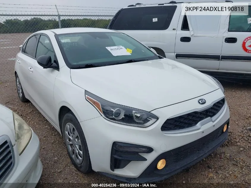 2020 Kia Forte Fe VIN: 3KPF24ADXLE190818 Lot: 40254236