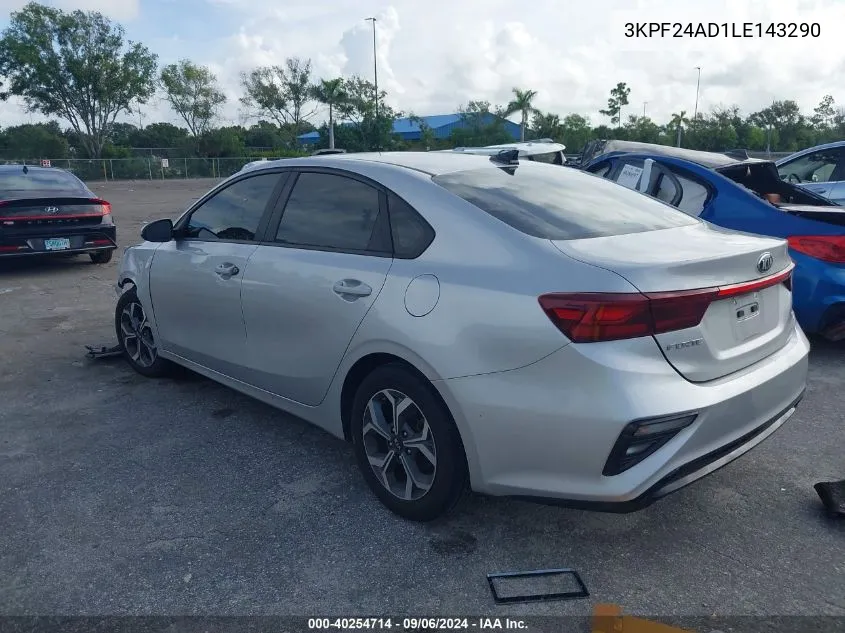 2020 Kia Forte Lxs VIN: 3KPF24AD1LE143290 Lot: 40254714