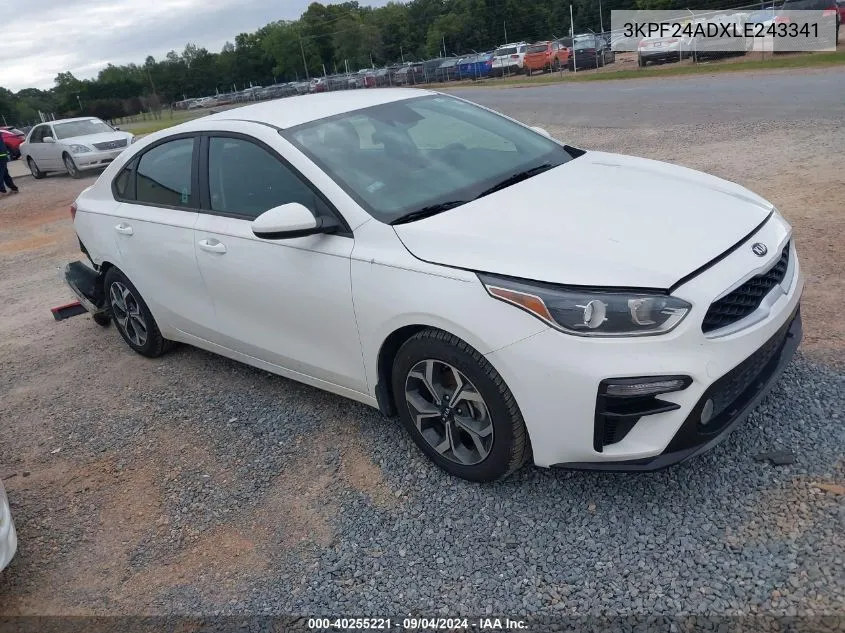 2020 Kia Forte Fe/Lxs VIN: 3KPF24ADXLE243341 Lot: 40255221