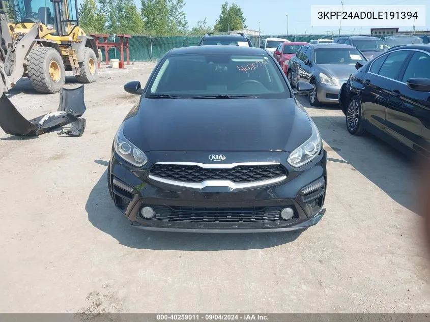 2020 Kia Forte Lxs VIN: 3KPF24AD0LE191394 Lot: 40259011